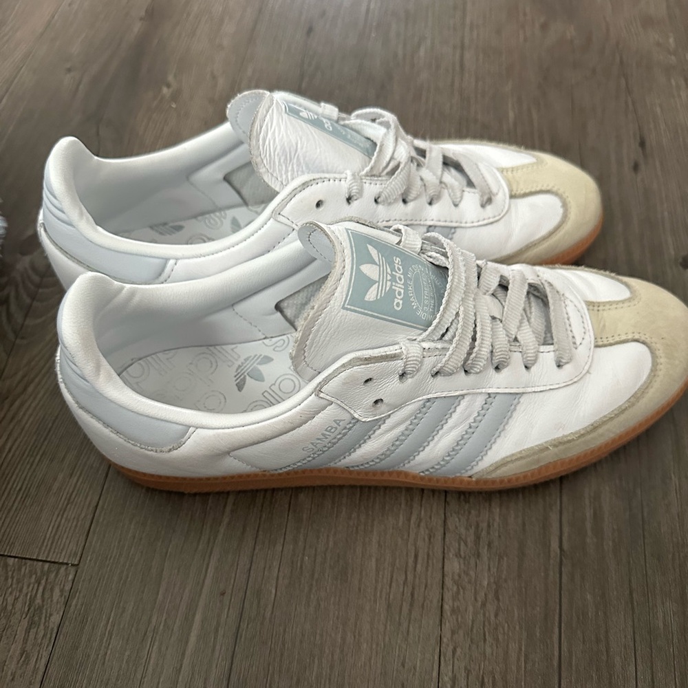 Adidas White Sneakers with Gray Accents